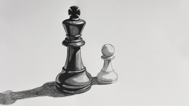 Chess Pieces King and Pawn Illustration