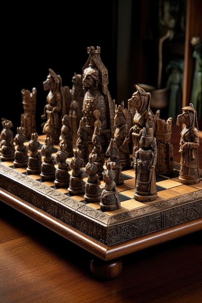 체스 조각은 생성 AI로 만들어진 보드에 전략적으로 배치됩니다.