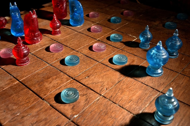 Foto pezzi di scacchi sul tavolo