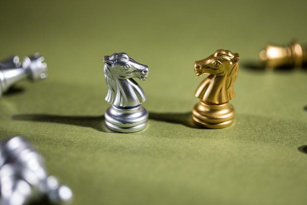 Chess pieces on the table