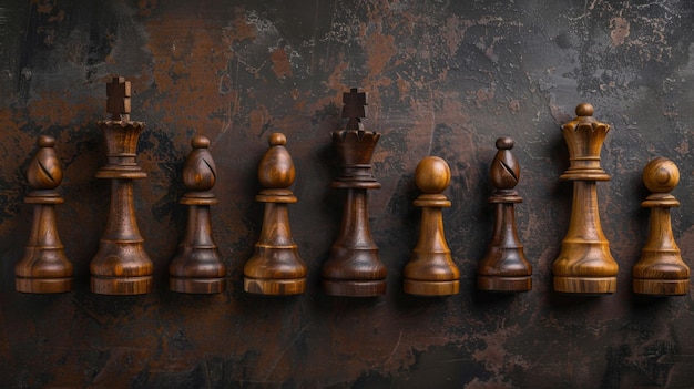 Chess Pieces on Table