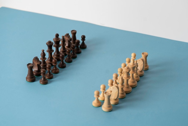 A chess start position before fight abstract business success concept