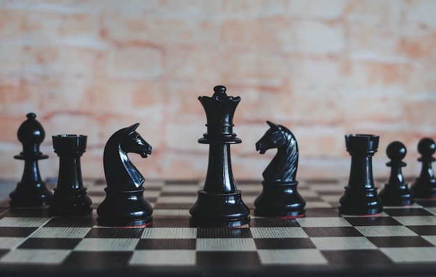 아이디어와 사업 전략, 사업 계획 개념에 대 한 체스 판 게임.
