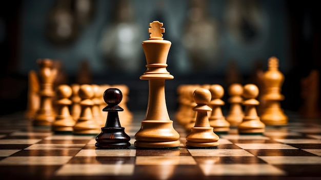 A chessboard symbolic of business strategy