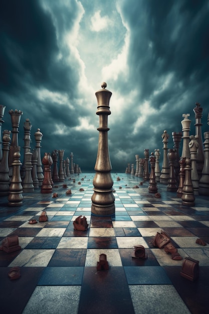 Skyscrapers surround chess pieces, born from Generative AIs brilliance  Vertical Mobile Wallpaper AI Generated 29296411 Stock Photo at Vecteezy