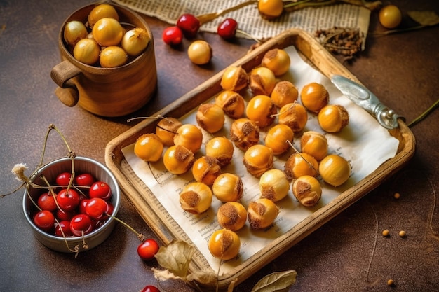Chessnut fruits on the kitchen professional advertising food photography