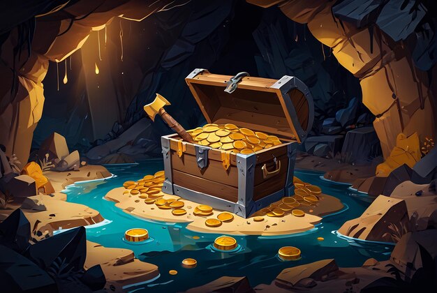 Photo a chest full of gold