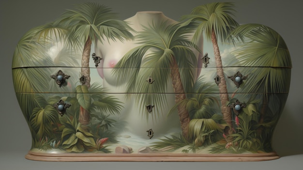 Photo chest with palms
