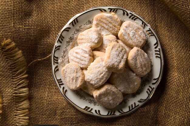 Chestnut biscuit on the table