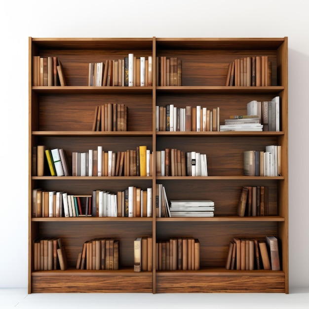 Chestnut Brown Bookshelves isolated on white background