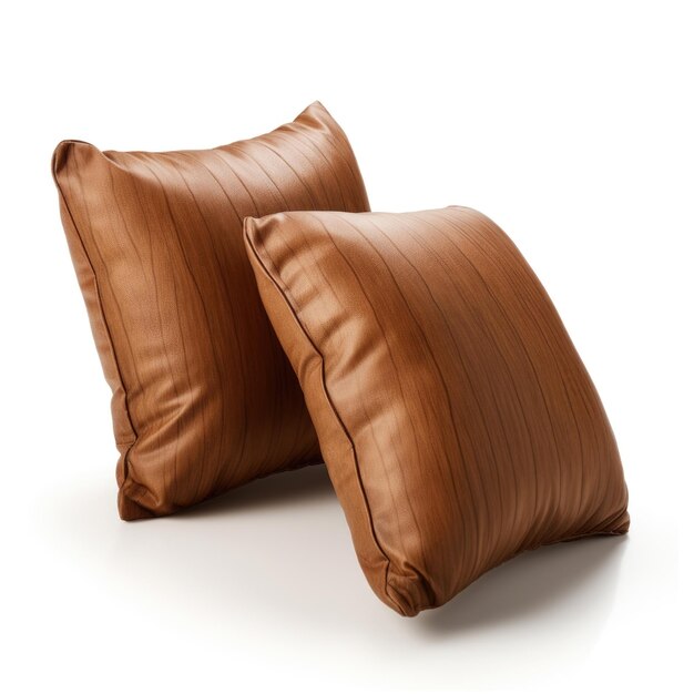 Chestnut Brown Throw Pillows isolated on white background