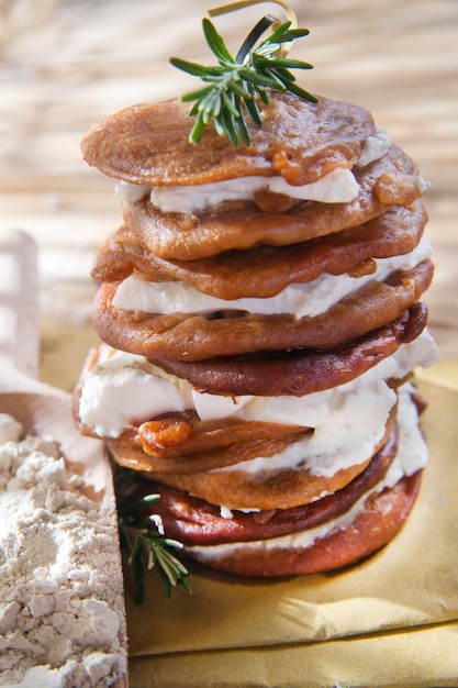 Chestnut flour pancakes with cottage cheese