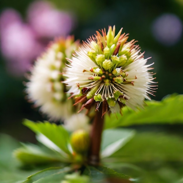 chestnut flowers macro photo selective focus blurred background