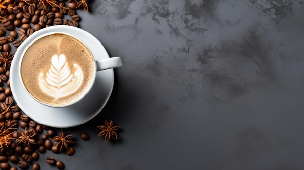 Chestnut Praline Latte background with empty space for text