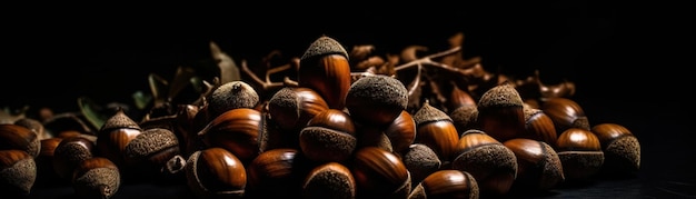 Chestnuts are on a table
