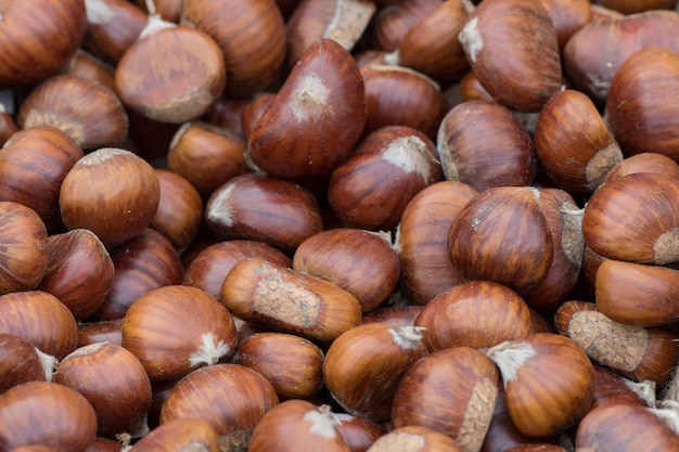 Chestnuts at the market for sale