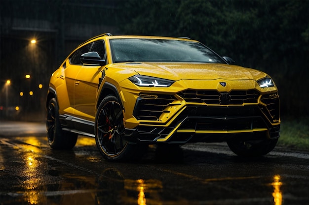 Chevrolet Camaro in the rain