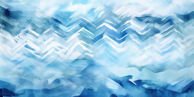 Chevron blauwe zigzag geschilderd naadloos patroon