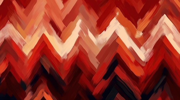 Chevron red zig zag painted seamless pattern