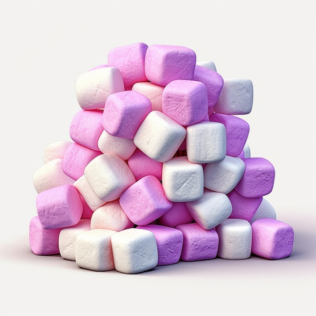 Chewy candies or marshmallows are soft AI generated