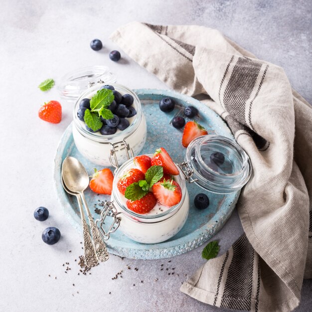 아침 식사 Chia Pudding