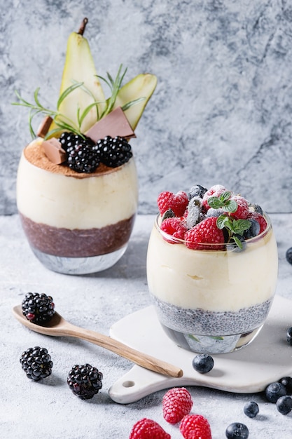 Chia pudding with rice porridge