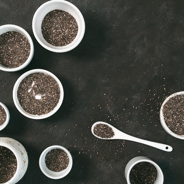 chia seed flat lay