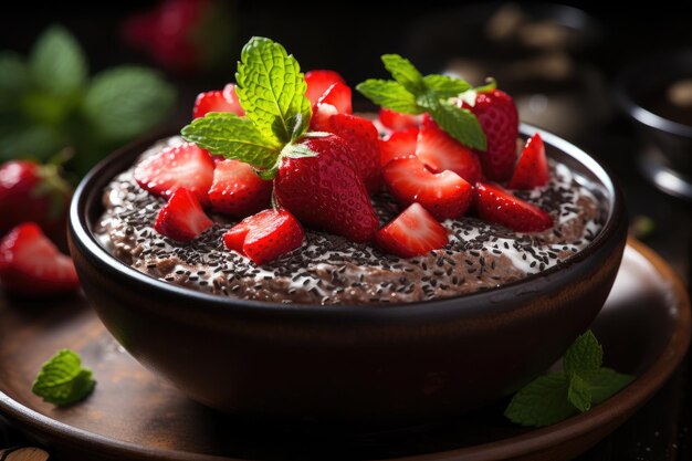 Photo chia seed pudding natural lighting appetizing plating chaos 10 ar 32 style raw stylize 750 v 52 job id 18dc458fd0404f38997aba86761de6ef