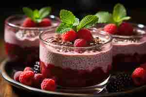 Photo chia seed pudding natural lighting appetizing plating chaos 10 ar 32 style raw stylize 750 v 52 job id 6bd124e009b1444cbdc977de8e2d0171