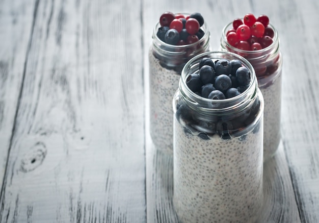 Chia seed pudding with fresh berries