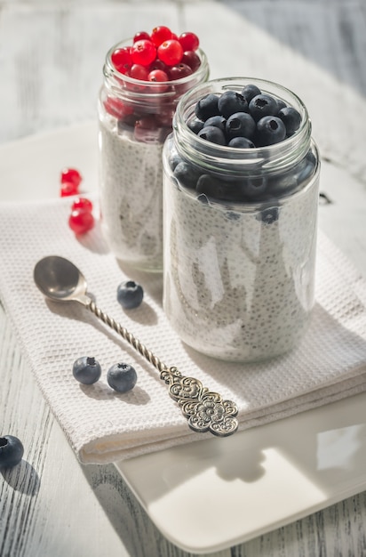 Chia seed pudding with fresh berries