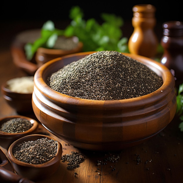 Photo chia seed on table