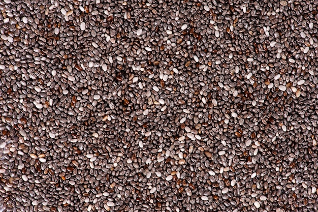 Chia seeds background photographed very closely