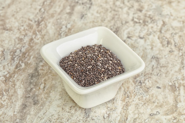 Chia seeds in the bowl for cooking