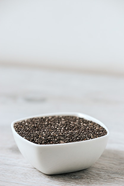 Chia seeds in a bowl.