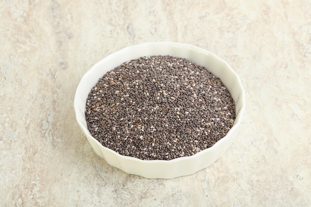 Chia seeds in the bowl