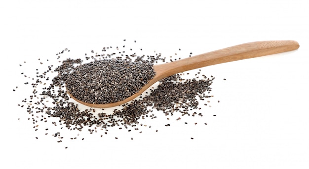 Chia seeds isolated on white.