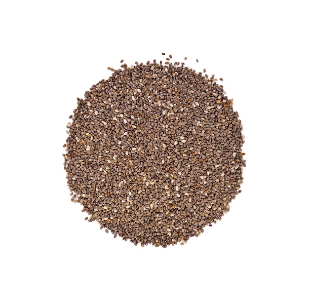 Chia seeds isolated with white background