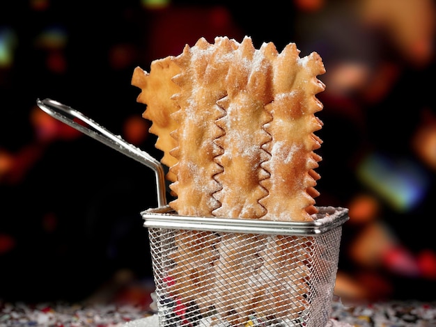 Chiacchiere Carnival frappe and icing sugar