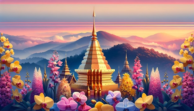 Chiang mai illustration of