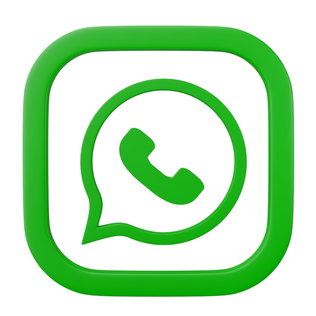Чианграй, Таиланд, 13 марта 2023 г. 3D визуализация значка логотипа WhatsApp на белом фоне