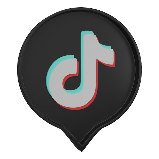 Photo chiang rai thailand march 25 2023 3d render tiktok logo icon isolated on transparent background