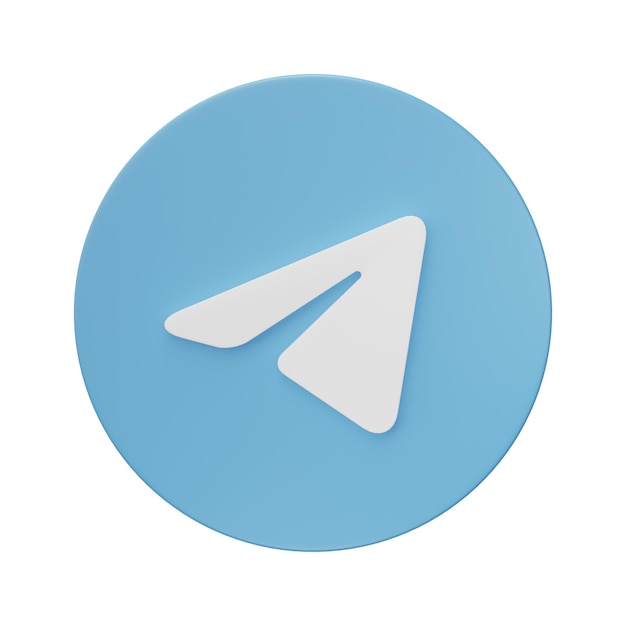 CHIANG RAI THAILAND MARCH 28 2023 3D rendering Telegram app icon isolated on Transparent background Telegram is an online social media network