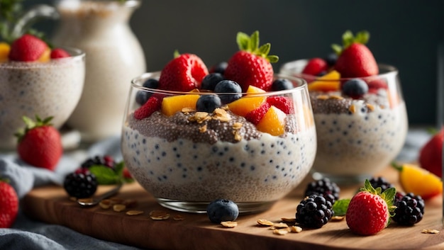 Chiapudding met yoghurt en fruit