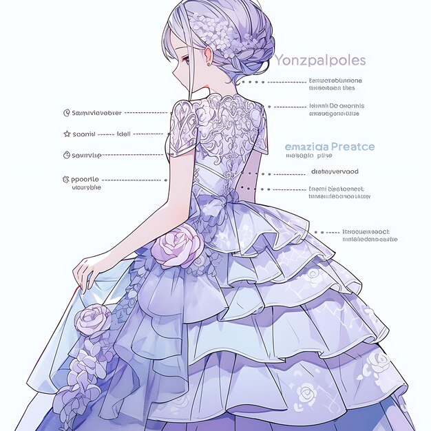 Chibi Anime Fashion 魅力的なキャラクターデザインとファッショナブルな結婚式のための活気のあるイラスト