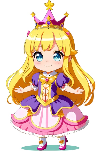 Chibi-prinses met een kroon