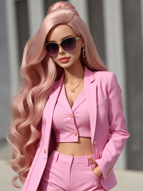 Chic Barbie Doll in Pink Suit Stylish Collectible