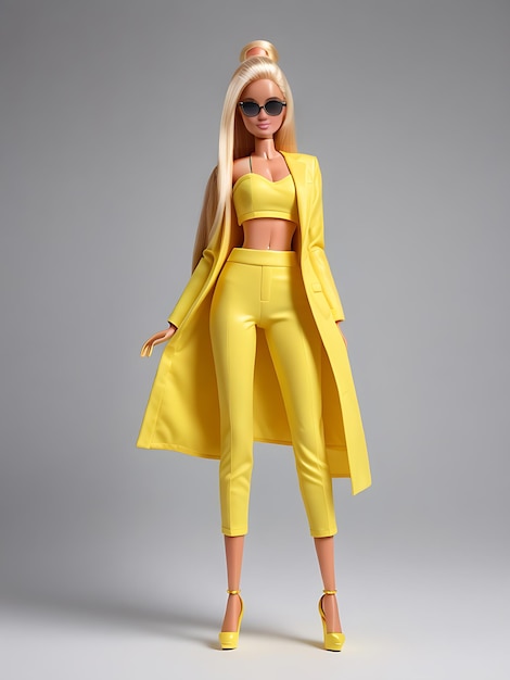 Chic Barbie Doll in yellow Suit Stylish Collectible