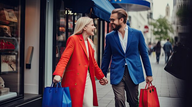 Chic Couple's Designer Store Exit