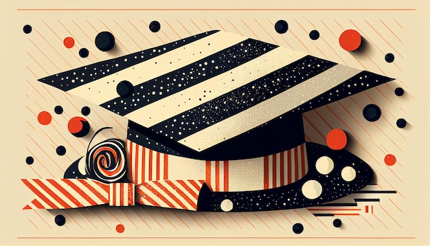 Chic Graduation Cap and Diploma Illustration Generative AI